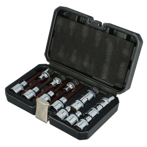 Zestaw kluczy nasadowych i nasadek z końcówką trzpieniową Torx Ega Faster Tools 1604 T20-T55, E10-E20 1/2" 15cz.