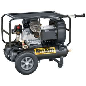 Kompresor 2-tłokowy, olejowy 'NU AIR' 3KM, 2200W, 22L (2 x11L), 350L/min, 10 bar z pompą GVM i silnikiem indukcyjnym, zaprojektowany do pracy ciągłej, profesjonalny (3 lata gwarancji)