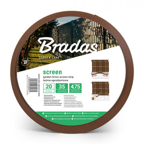Taśma ogrodzeniowa, balkonowa Bradas 4,75cm x 35m + klipsy 20szt - brązowa TOB45047535BRL