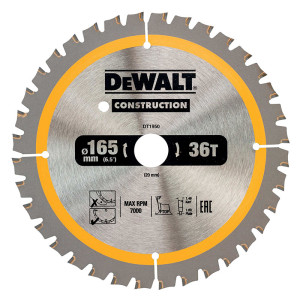 Piła tarczowa DeWALT DT1950-QZ CONSTRUCTION do drewna z gwoździami 165mm x 20 x 36zęb