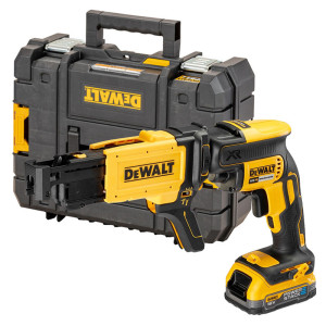 Wkrętarka akumulatorowa DeWALT DCF620E1K-XJ do płyt G/K, 18V XR PowerStack 1 x 1.7Ah + magazynek - walizka TSTAK