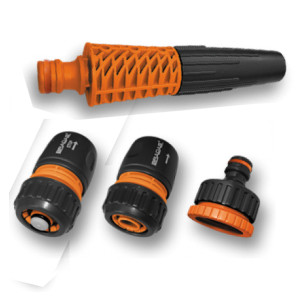 Zraszacz prosty regulowany (dysza zraszająca) - plastikowy, zestaw 4-elementowy na wąż 1/2" Bradas ECO-PWB5500-12