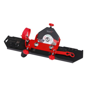 Przystawka (osłona przeciwpyłowa) DISTAR Mechanic 71419031036 Slider 45 PRO 2.0 do ukosowania z prowadnicą, do szlifierki kątowej 115-125mm + tarcza diamentowa DISTAR Edge Dry 125mm x 30mm (i