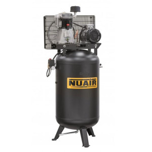 Kompresor 2-tłokowy, olejowy 'NU AIR' 3KM, 3000W, 200L, 400V, 480L/min, 10 bar z napędem pasowym i pompą B3800B, profesjonalny (3 lata gwarancji) - pionowy