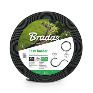 Obrzeże ogrodowe (trawnikowe) Bradas Easy Border z zestawem kotew, 40mm x 10m - czarny OBEB4010SET