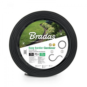 Obrzeże ogrodowe (trawnikowe) Bradas Easy Border z zestawem kotew, 50mm x 10m - ciemny grafit OBEB5010SET