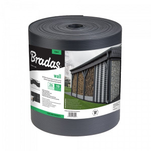 Taśma ogrodzeniowa, balkonowa Bradas SOLID 19 cm x 26m, 1200g/m2 - ciemny grafit