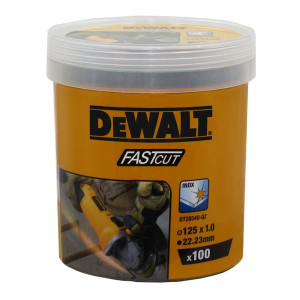 Tarcza do cięcia metalu DeWALT DT20540-QZ Inox (stal nierdzewna) płaska 125 x 1,0 x 22mm (puszka-100szt.)