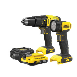 Zestaw Stanley FatMax SFMCK210D1-QW V20: Wiertarko-wkrętarka akumulatorowa udarowa SFMCD711 + Latarka SFMCL020, 18V Li-ion 1x2.0Ah
