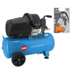 Kompresor 2-tłokowy, olejowy Airpress 36888 HL 425-50 2200W, 50L, 392L/min, 8 bar z zestawem akcesoriów