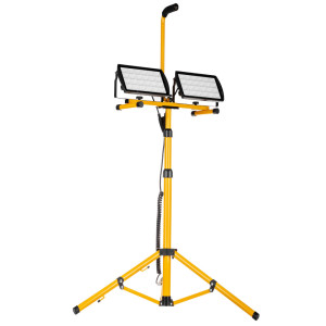 Lampa robocza, naświetlacz Germina LED 2x65W, IP65, 220V, przewód 2,5m, barwa 6400K, 2x6500lm 2w1- na statywie z uchwytem