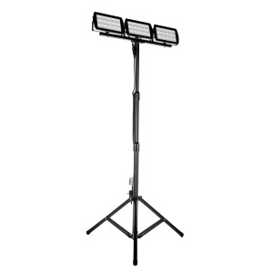 Lampa robocza, naświetlacz Germina LED 3x45W, IP65, 220V, przewód spiralny 2,5m, barwa 4000K, 3x4500lm - na statywie