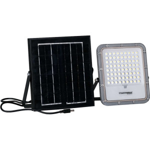 Naświetlacz LED Premium Germina Ares szary, barwa 5000K, skręcana obudowa, IP65 50W 500lm z panelem solarnym