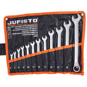 Zestaw kluczy płasko-oczkowych odgiętych Jufisto IPD-60622 RWPn 6-22mm 12szt.