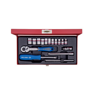 Zestaw nasadek calowych 'Kingtony 2516SR' 16szt. 6-kąt. 5/32 - 1/2" z grzechotką i akcesoriami