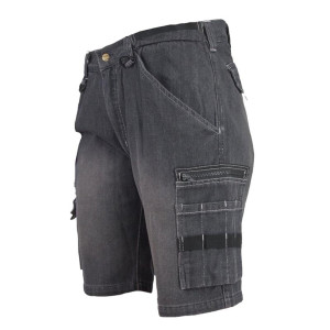 Spodenki robocze krótkie, wygodny jeans, czarne - rozmiar 58