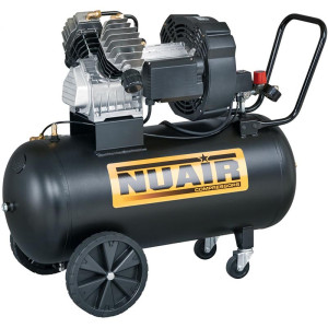 Kompresor 2-tłokowy, olejowy 'NU AIR' 3KM, 2200W, 100L, 350L/min, 10 bar z pompą GVM i silnikiem indukcyjnym, zaprojektowany do pracy ciągłej, profesjonalny (3 lata gwarancji)