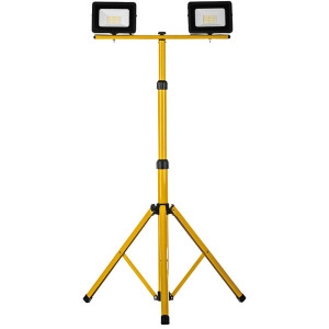 Lampa robocza, naświetlacz Germina LED 2x30W, IP65, 220V, przewód 2,5m, barwa 6400K, 2x2350lm - na statywie