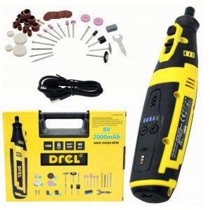 Miniszlifierka akumulatorowa Drel EMG-0008 8V w walizce + 60 alcesoriów