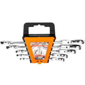 Zestaw kluczy płasko-oczkowych z grzechotką przegubową Richmann Exclusive C7401 5 elementów