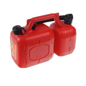Kanister dwukomorowy plastikowy 5L+2L - czerwony