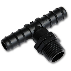 Trójnik BRADAS GZ 1/2" 2x wtyk na wąż 20mm