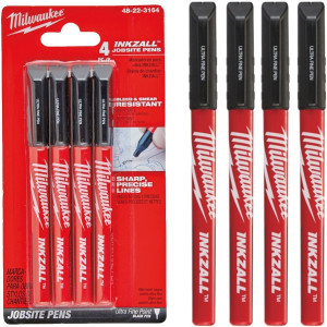 Markery 'Milwaukee 48223164' INKZALL cienkopisy - czarne, blister 4 szt.