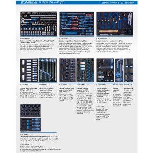 Wkłady z narzędziami do szafki narzędziowej 'Kingtony 937-365MRVD' 368szt.