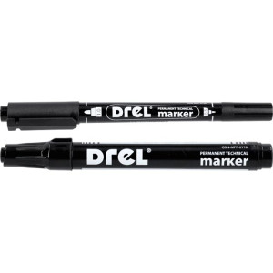 Zestaw markerów permanentnych Drel MPP-0130 ostre końcówki 2.5 mm, 0.5-1.0 mm 2szt. - czarne
