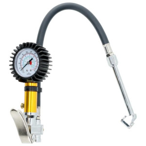 Pistolet do pompowania kół z manometrem Drel PNE-0716 wąż z metalową przedłużką 40cm