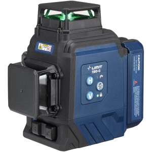Laser krzyżowy 'Limit 244650404' 1180-G 1 aku. + ładowarka, 360° zasięg z detektorem 50m (brak w zestawie) bez detektora 30m - zielony