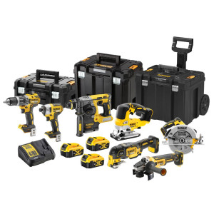 Zestaw Combo DCK755P3T-QW: DCD796+DCF887+DCG405+DCS334+DCS355+DCH273+DCS570 'DeWalt' 18V Li-Ion 3 x 5,0Ah, 3x TSTAK