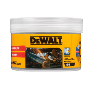 Tarcza do cięcia metalu DeWALT DT20598-QZ Inox (stal nierdzewna) płaska 125 x 1,0 x 22mm (puszka-50szt.)