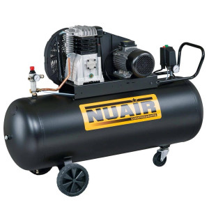 Kompresor 2-tłokowy, olejowy 'NU AIR' 3KM, 2200W, 200L, 330L/min, 10 bar z pompą pasową B2800B, profesjonalny - (3 lata gwarancji)