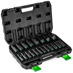 Zestaw nasadek udarowych Wuber W33011 długie 20szt. 1/2” 6-kąt 10-38mm (walizka)