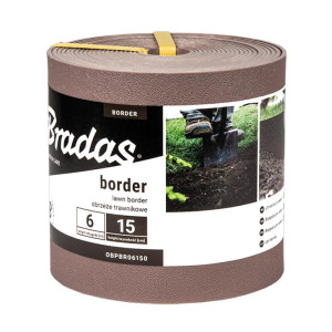 Obrzeże trawnikowe BORDER 6m x 15cm, brązowe Bradas OBPBR06150