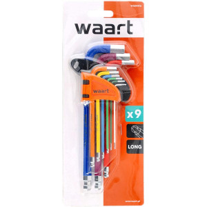 Zestaw kluczy imbusowych kulistych Waart W32M416 1,5-10mm 9szt. - długie, kolorowe