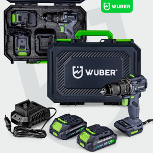 Wiertarko-wkrętarka akumulatorowa udarowa Wuber W04521 20V, 50 Nm, 2x2.0Ah, bezszczotkowa, metalowy uchwyt