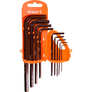 Zestaw kluczy imbusowych Waart stal S2 1,5-10mm 9szt. - długie