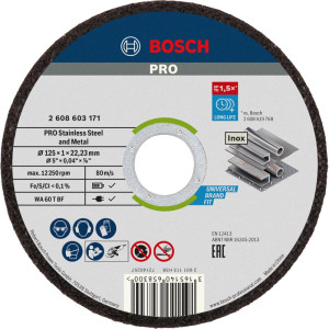 Tarcza do cięcia metalu Bosch PRO Inox 125x1,0mm