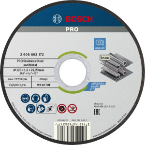 Tarcza do cięcia metalu Bosch PRO Inox 125x1,6mm