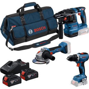 Zestaw Combo Bosch 18V: GBH, GWS, GSR