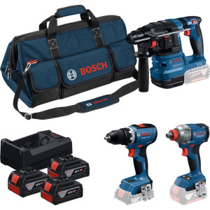 Zestaw Combo Bosch 18V: GBH, GSR, GDX