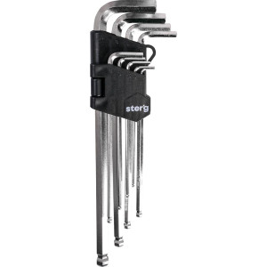 Zestaw kluczy imbusowych kulistych Sterg S33B49 1,5-10mm 9szt. - bardzo długie