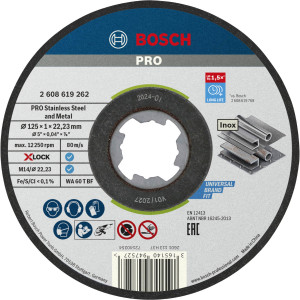 Tarcza do cięcia metalu Bosch PRO Inox 125 x 1,0mm, mocowanie X-Lock