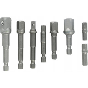 Zestaw adapterów Drel 1/4" na nasadki 8szt