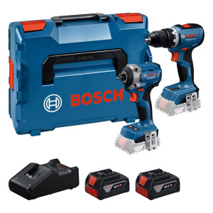 Zestaw Combo Bosch: zakrętak udarowy GDR 18V-215, wkrętarka GSR 18V-65, szybka ładowarka GAL 18V-40, L-Boxx, 2 x 5,0Ah