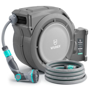 Automatyczny zwijacz bębnowy z wężem ogrodowym Wuber W06123 30m + 3m, 1/2"