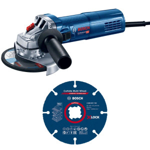 Szlifierka kątowa Bosch GWS 9-125 S, 900W, 125mm, regulacja obrotów + Tarcza tnąca multimateriał Bosch Expert Carbide Multi Wheel 125mm, X-Lock