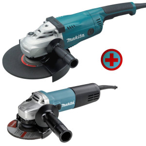 Zestaw Combo DK0053: Szlifierka kątowa 230mm 2200W GA9020 + szlifierka kątowa 125mm 840W 9558HNR 'Makita' w walizce